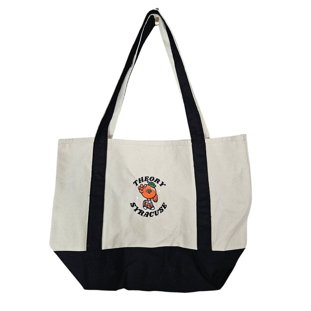 Theory Syracuse University Orange Canvas Tote Bag Boat Embroidered Navy